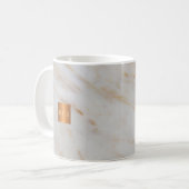 Schoonheidssalon naam goud koper marmer monogram koffiemok (Voorkant links)