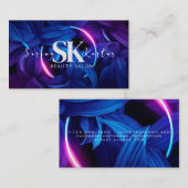 Schoonheidssalon Neon Abstract Vrouw Modern Visitekaartje (Voorkant / Achterkant)