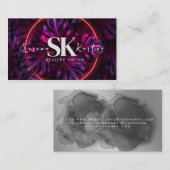 Schoonheidssalon Neon Abstract Vrouw Modern Visitekaartje (Voorkant / Achterkant)