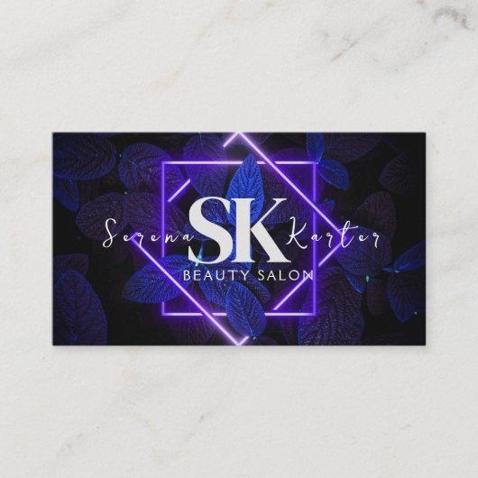 Schoonheidssalon Neon Abstract Vrouw Modern Visitekaartje (Voorkant)