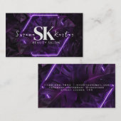 Schoonheidssalon Neon Abstract Vrouw Modern Visitekaartje (Voorkant / Achterkant)