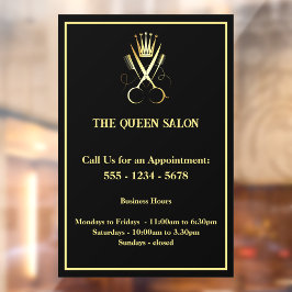 Schoonheidssalon Openingstijden Gold Scissor & Bla Raamsticker