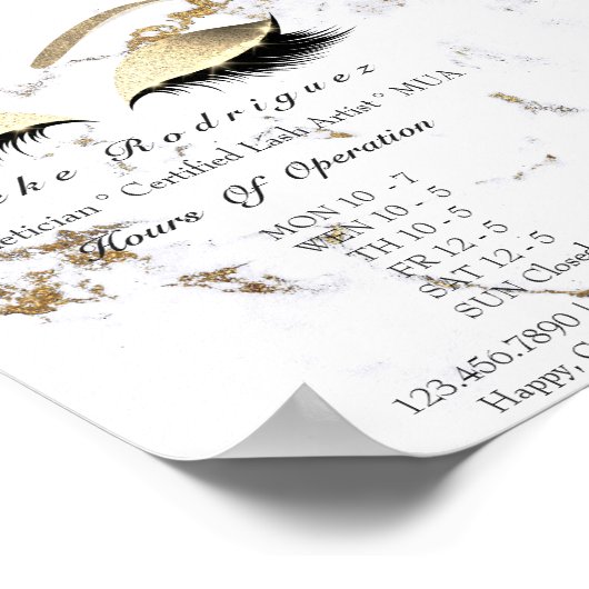 Schoonheidssalon Openingstijden MUA Visagist Wimpe Poster (Hoek)