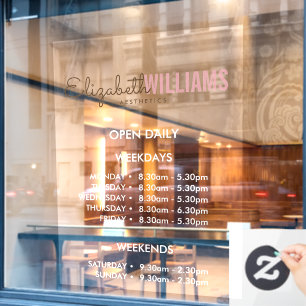 Schoonheidssalon Openingstijden Raamsticker