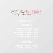 Schoonheidssalon Openingsuren Raamsticker (Vel)