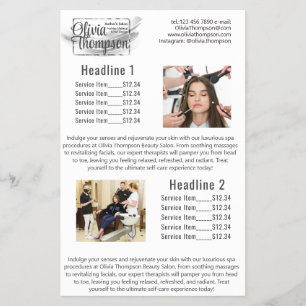 Schoonheidssalon Parel Zilveren Kalender Flyer