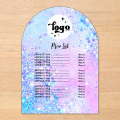 schoonheidssalon prijslijst Acryl Uitnodiging (Voorkant)