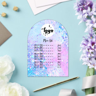 schoonheidssalon prijslijst Acryl Uitnodiging