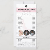 Schoonheidssalon prijslijst Rack Kaart (Achterkant)