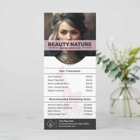 Schoonheidssalon prijslijst Rack Kaart (Staand voorkant)