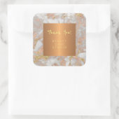 Schoonheidssalon roos grijs marmer dank u vierkante sticker (Tas)