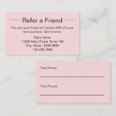 Schoonheidssalon Roze en Zwart Verwijs een vriend  Afsprakenkaartje (Voorkant / Achterkant)