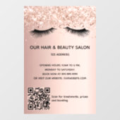 Schoonheidssalon roze gouden glinsterende wimpers  raamsticker (Vel)