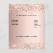 Schoonheidssalon roze gouden glitters make-up QR-c Flyer (Achterkant)