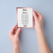 Schoonheidssalon Roze Wit en Zwart Tekst Sjabloon Flyer (Hand)