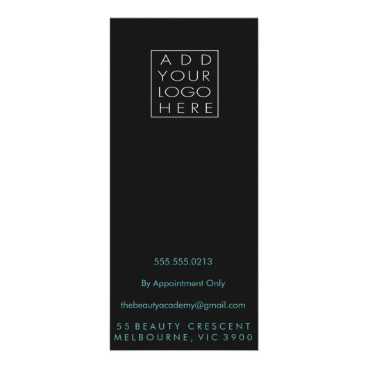 Schoonheidssalon Schoonheidsspeciaalzaak Menu Prij (Achterkant)