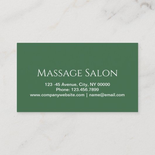 Schoonheidssalon SPA Aromatherapie Massage Salon Visitekaartje (Achterkant)