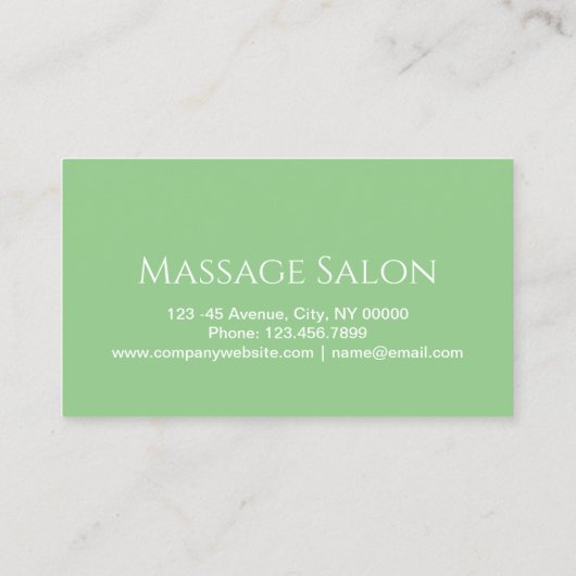 Schoonheidssalon SPA Aromatherapie Massage Salon Visitekaartje (Achterkant)