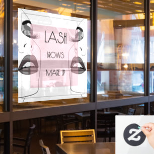 Schoonheidssalon Spa Wimpers Wenkbrauwen Make-up  Raamsticker
