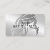 Schoonheidssalon Stylist Metallic Platinum Zilver Visitekaartje (Achterkant)