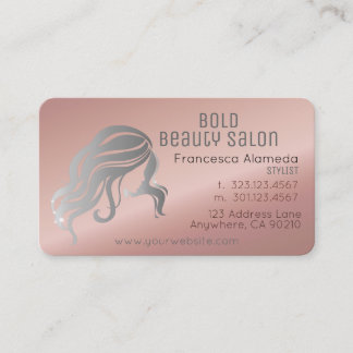 Schoonheidssalon Stylist Metallic Roos Gold + Silv Visitekaartje