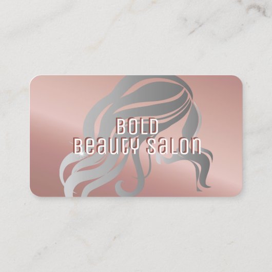 Schoonheidssalon Stylist Metallic Roos Gold + Silv Visitekaartje (Achterkant)