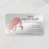 Schoonheidssalon Stylist Metallic Silver en Roos G Visitekaartje (Voorkant)