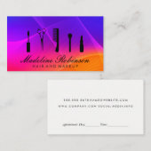 Schoonheidssalon Tools | kleurrijke gradiënt Afsprakenkaartje (Voorkant / Achterkant)