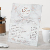 Schoonheidssalon Uw logo prijslijst Reclamebord Met Voetstuk (Insitu)