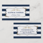 Schoonheidssalon Vintage Bloemengoud Dubbelzijdig Visitekaartje (Voorkant / Achterkant)