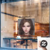 Schoonheidssalon voor dames met QR-code Raamsticker (Cafe Raam)