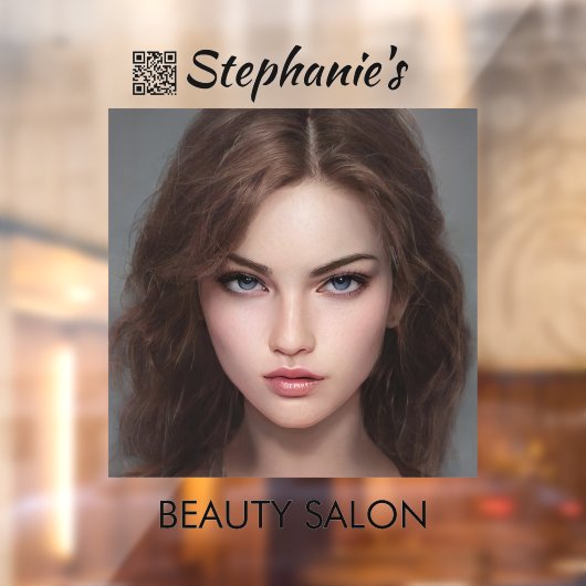 Schoonheidssalon voor dames met QR-code Raamsticker (Vel 2)