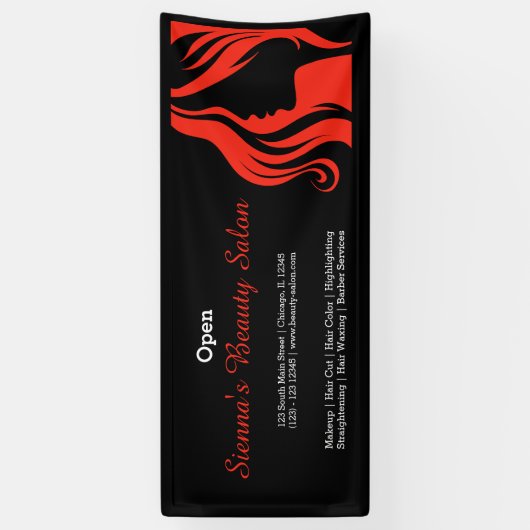 Schoonheidssalon (vuursteen) spandoek (Verticaal)