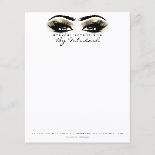 Schoonheidssalon Wimpers Make-up Stylist Goud Oog Flyer (Voorkant)