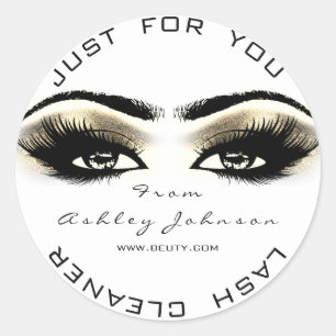 Schoonheidssalon Wit Goud Lash Cleaner Sepia Eye Ronde Sticker