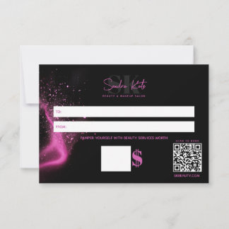 Schoonheidssalon Zwart Neon Roze Vul Bedrag Cadeau