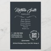 Schoonheidssalon Zwart Wit Grijs Grijs Script Lett Flyer (Voorkant)