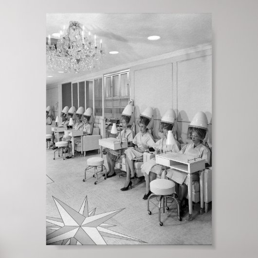 Schoonheidssalon, Zwart-wit  Kunst Poster (Voorkant)