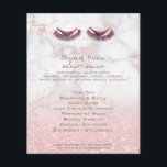 schoonheidssalon zweert roze marmer flyer<br><div class="desc">schoonheidssalon professionele make - up kunstenaar flyer</div>