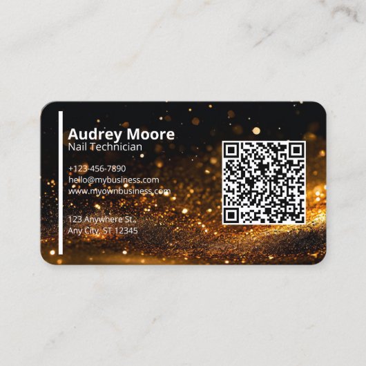 Schoonheidssalons Professionele QR-Code Nageltechn Visitekaartje (Voorkant)