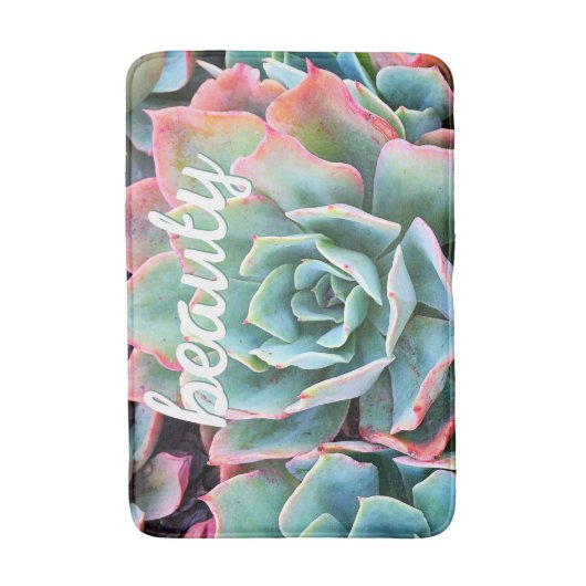 Schoonheidsscript Roze Groene Cactus Foto Vet Mode Badmat (Voorkant Verticaal)