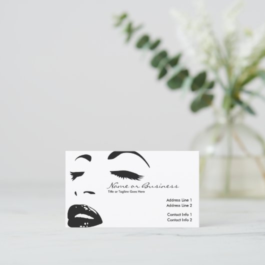 schoonheidssilhouet visitekaartje (Staand voorkant)