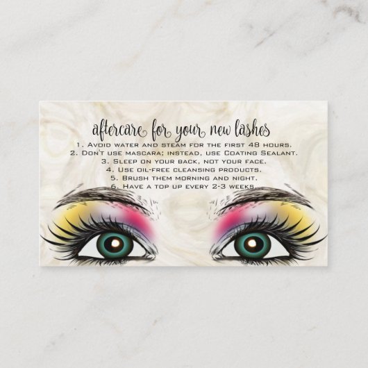 Schoonheidsspecialist Lash Extensions Expert Visitekaartje (Achterkant)