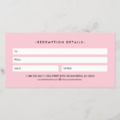Schoonheidsspecialist Pastel Roze Cadeaubon (Achterkant)