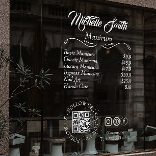 Schoonheidsspecialist Prijzenlijst Script Sociale  Raamsticker