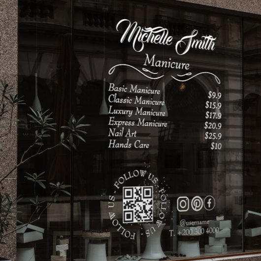 Schoonheidsspecialist Prijzenlijst Script Sociale Raamsticker