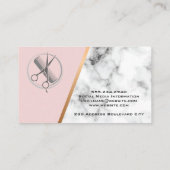 Schoonheidsspecialist | QR Code | Roze | Marmer   Visitekaartje (Achterkant)