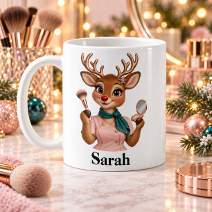 Schoonheidsspecialist Visagist Rendier Kerstmug Koffiemok
