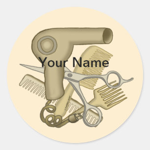 Schoonheidsspecialiste beige ronde sticker