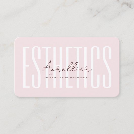 Schoonheidsspecialiste Elegant Roze Esthetisch Visitekaartje (Voorkant)